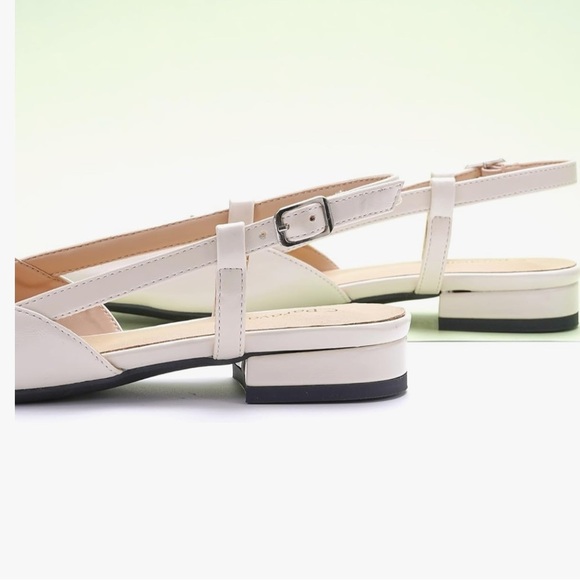 🆕 C.Paravano Slingback Flats Pointed Toe Sandals Adjustable Ankle Strap Shoes - Picture 2 of 9